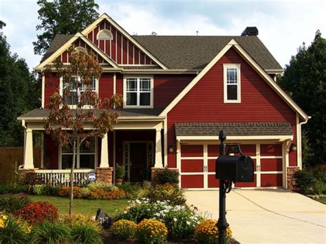 briwn house red rood metal|brown house exterior red roof.